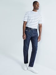 River Island White Slim Fit Stripe Mixed T-Shirts 3 Pack - Image 3 of 6