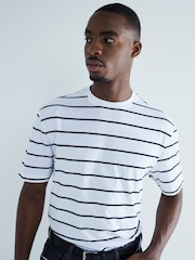 River Island White Slim Fit Stripe Mixed T-Shirts 3 Pack - Image 4 of 6
