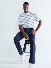 River Island White Slim Fit Stripe Mixed T-Shirts 3 Pack - Image 5 of 6