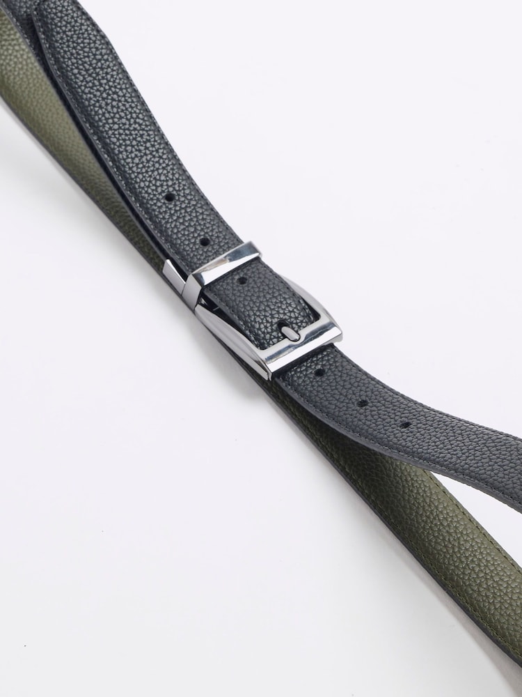 River Island Green Reversible Pebble Belt - Image 2 of 2