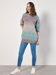 Apricot Blue Multicol Yarn Stripe Jumper - Image 2 of 4