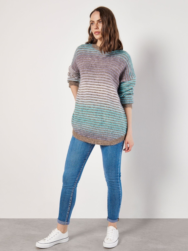 Apricot Blue Multicol Yarn Stripe Jumper - Image 2 of 4