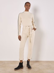 Apricot Natural Blanket Stitch Ribbed Jumper - Image 1 of 4