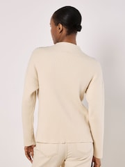 Apricot Natural Blanket Stitch Ribbed Jumper - Image 4 of 4