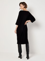 Apricot Black Bonded Rib Cocoon Dress - Image 3 of 4