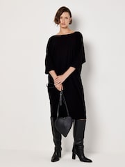 Apricot Black Bonded Rib Cocoon Dress - Image 4 of 4