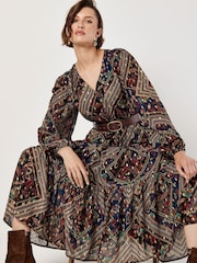Apricot Blue Flower Orchestra Gold Maxi Dress - Image 4 of 4
