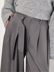 Apricot Grey Tie Waist Wide Leg Trousers - Image 3 of 5