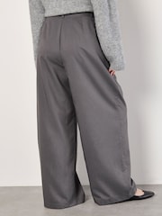Apricot Grey Tie Waist Wide Leg Trousers - Image 4 of 5