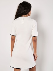 Apricot White Contrast Tipping Knitted Dress - Image 4 of 4