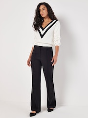 Apricot Black Ponte Seam Front Classic Trousers - Image 2 of 4