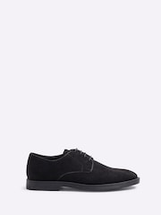 River Island Black Micro Fibre Derby Shoes - Image 1 of 5