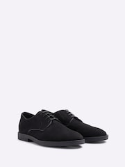 River Island Black Micro Fibre Derby Shoes - Image 2 of 5