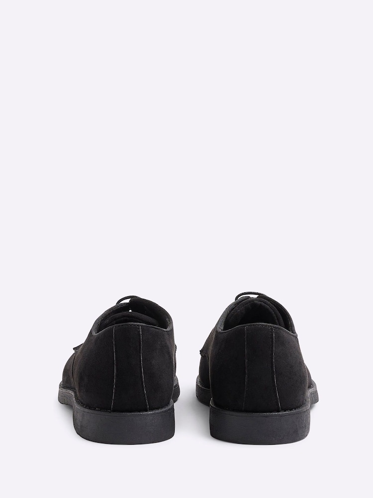Mens River Island Black Faux Suede Derby Shoes US 7 (UK 6) Mens River Island Black Faux Suede Derby Shoes US 7 (UK 6)