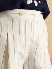 Joules Cream Linen-Cotton Tailored Shorts - Image 3 of 8