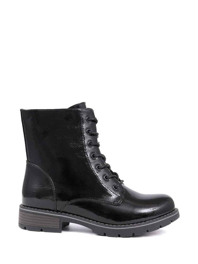 Pavers Black Light Ladies Lace Up Ankle Boots - Image 1 of 5