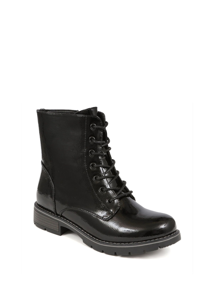 Pavers Black Light Ladies Lace Up Ankle Boots - Image 2 of 5