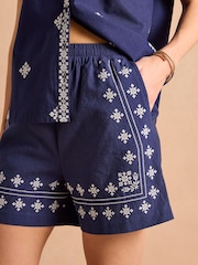 Joules Emilie Embroidered Pull On Shorts - Imagen 5 de 7