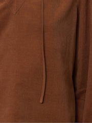 Jigsaw Brown 100% Cotton Corduroy V-Neck Top - Image 6 of 6