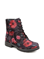 Pavers Black Dark Ladies Lace Up Ankle Boots - Image 2 of 5