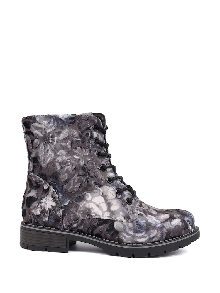 Pavers Grey Ladies Lace Up Ankle Boots - Image 1 of 5