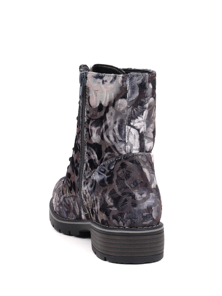 Pavers Grey Ladies Lace Up Ankle Boots - Image 3 of 5