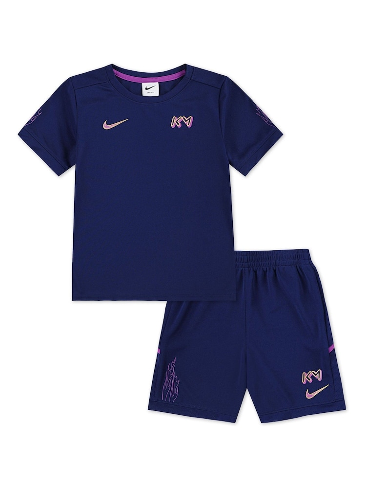 Nike Blue Little Kids Kylian Mbappe Academy Football T-Shirt and Shorts Set - Image 1 of 5