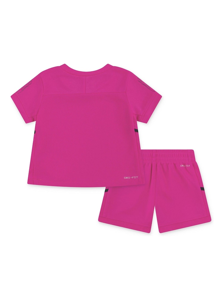 Nike Pink Little Kids Kyllian Mbappe Academy Football T-Shirt and Shorts Set - Image 2 of 5