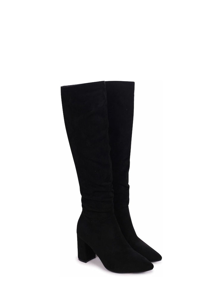 Schwarz - Linzi Georgina Stiefel aus Veloursleder mit hohem Schaft und Blockabsatz - Bild 4 von 4 Schwarz - Linzi Georgina Stiefel aus Veloursleder mit hohem Schaft und Blockabsatz - Bild 4 von 4