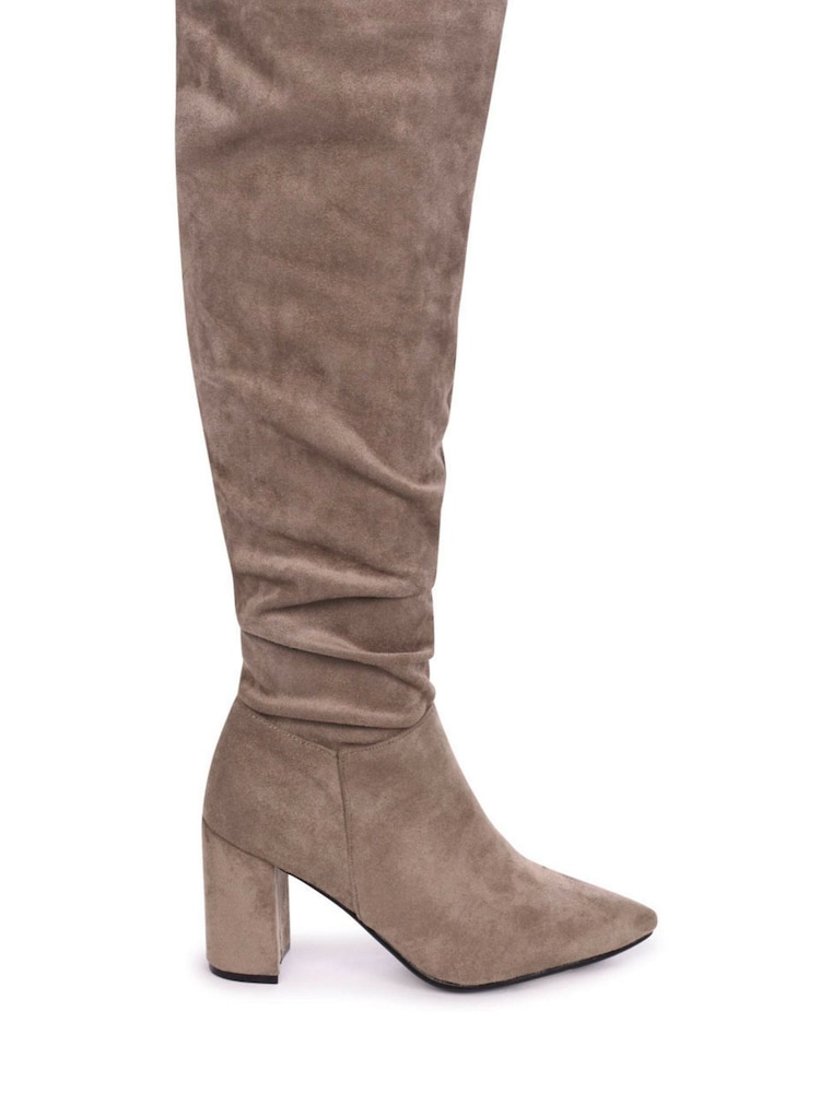 Linzi Brown Georgina Suede Block Heel High Leg Boots - Image 2 of 4