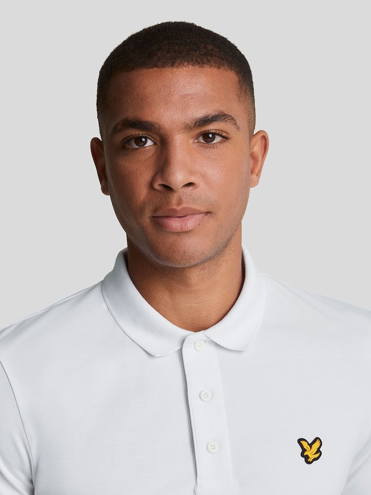 Lyle & Scott White Chrome Plain Polo Shirt - Image 4 of 5