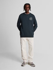 Lyle & Scott Blue Stamp Crew Neck 100% Cotton Sweatshirt - Image 3 of 5