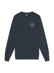 Lyle & Scott Blue Stamp Crew Neck 100% Cotton Sweatshirt - Image 5 of 5