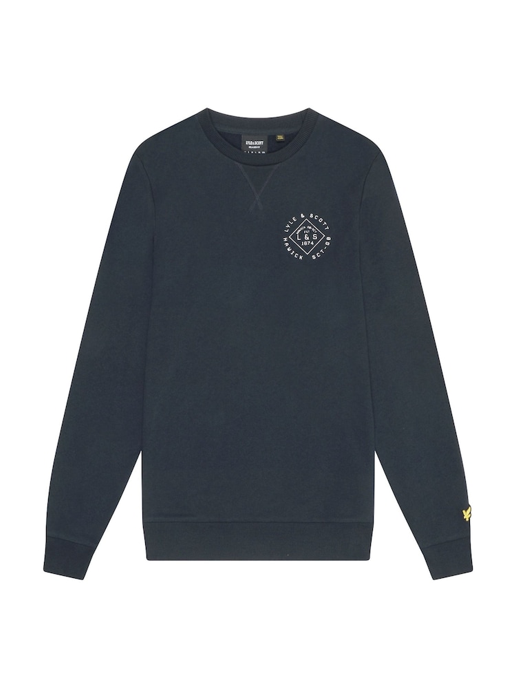 Lyle & Scott Blue Stamp Crew Neck 100% Cotton Sweatshirt - Image 5 of 5 Lyle & Scott Blue Stamp Crew Neck 100% Cotton Sweatshirt - Image 5 of 5