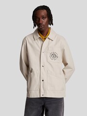 Lyle & Scott Cream 100% Cotton Stamped Work Jacket - Image 1 of 5