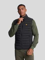 Lyle & Scott Black Stretch Lightweight Quilted Gilet - Image 1 of 5
