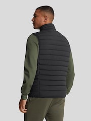 Lyle & Scott Black Stretch Lightweight Quilted Gilet - Image 2 of 5