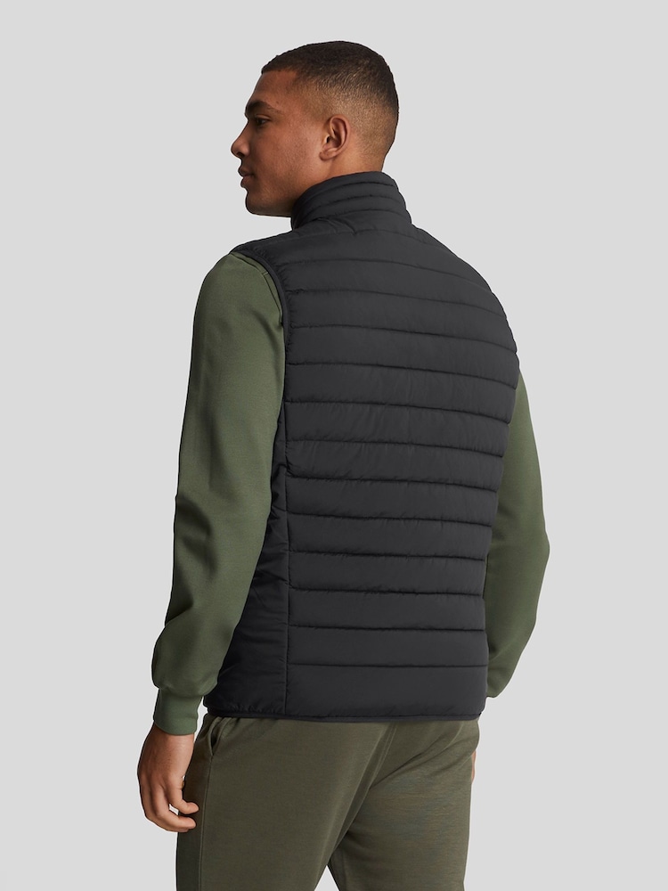 Lyle & Scott Black Stretch Lightweight Quilted Gilet - Image 2 of 5