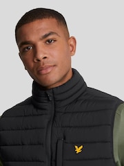 Lyle & Scott Black Stretch Lightweight Quilted Gilet - Image 3 of 5