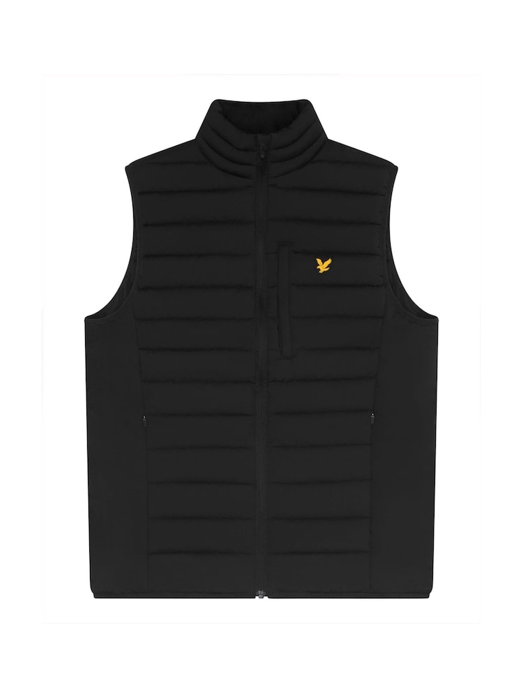 Lyle & Scott Black Stretch Lightweight Quilted Gilet - Image 5 of 5