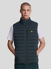 Lyle & Scott Blue Stretch Lightweight Quilted Gilet - Image 1 of 5