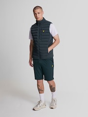 Lyle & Scott Blue Stretch Lightweight Quilted Gilet - Image 3 of 5