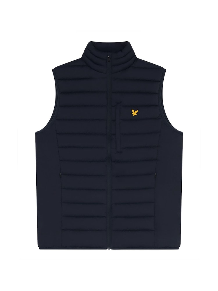 Lyle & Scott Blue Stretch Lightweight Quilted Gilet - Image 5 of 5