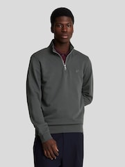 Gri - Hanorac Lyle & Scott Tonal Eagle Quarter Zip 100% bumbac - Image 1 of 5