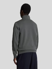 Gri - Hanorac Lyle & Scott Tonal Eagle Quarter Zip 100% bumbac - Image 3 of 5