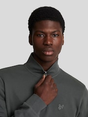 Gri - Hanorac Lyle & Scott Tonal Eagle Quarter Zip 100% bumbac - Image 4 of 5