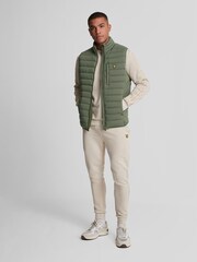Lyle & Scott Green Stretch Lightweight Quilted Gilet - Image 2 of 5