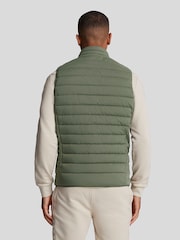 Lyle & Scott Green Stretch Lightweight Quilted Gilet - Image 3 of 5