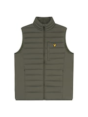 Lyle & Scott Green Stretch Lightweight Quilted Gilet - Image 5 of 5