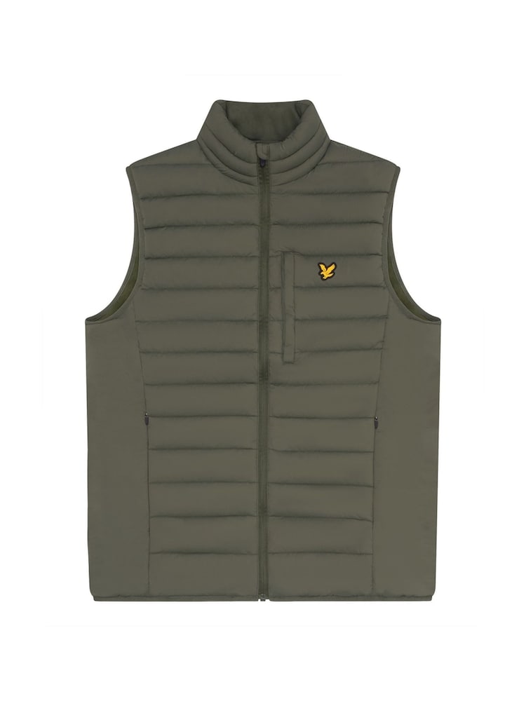 Lyle & Scott Green Stretch Lightweight Quilted Gilet - Image 5 of 5